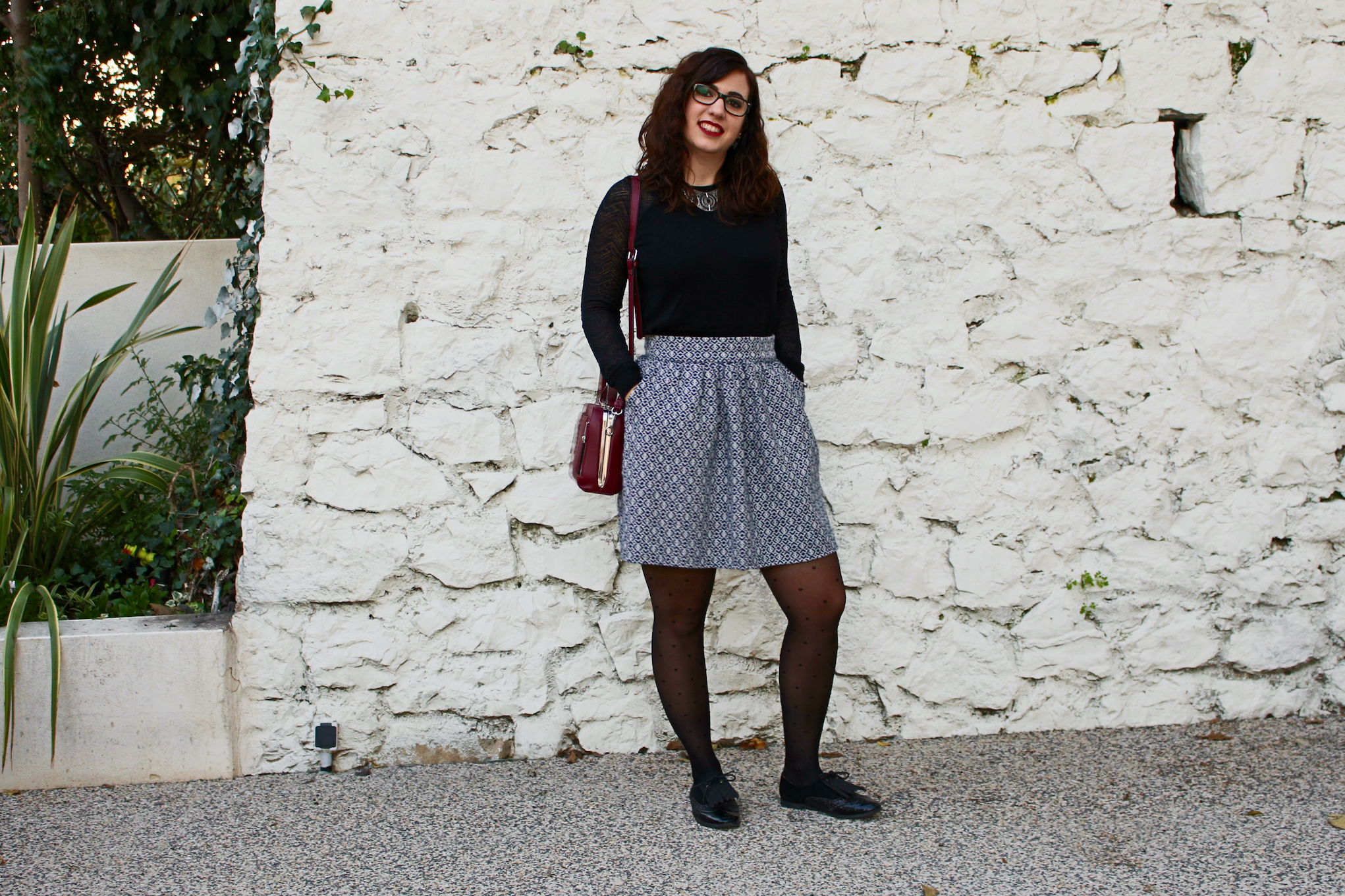 jupe en laine mains poches mademoiselle-e