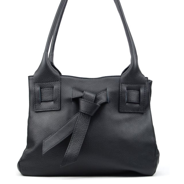 Accessoires sac cuir noir Mademoiselle E