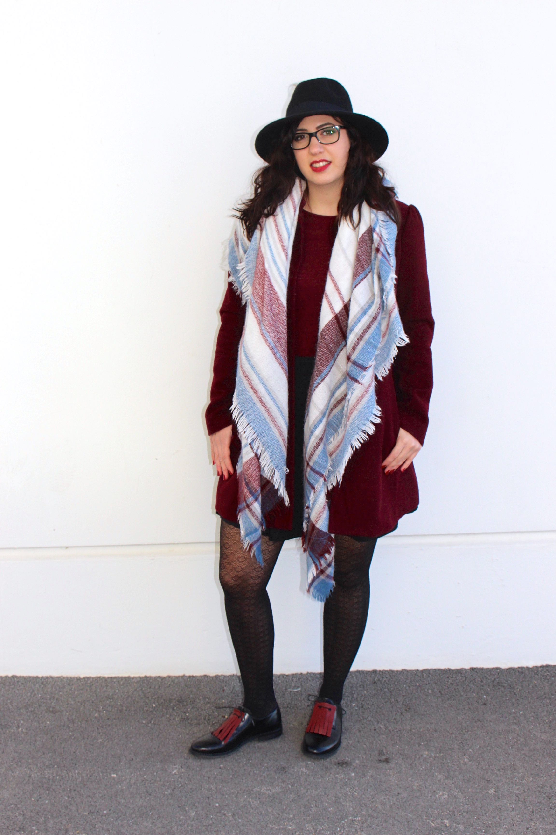 accessoire manteau bordeaux mademoiselle R mademoiselle E