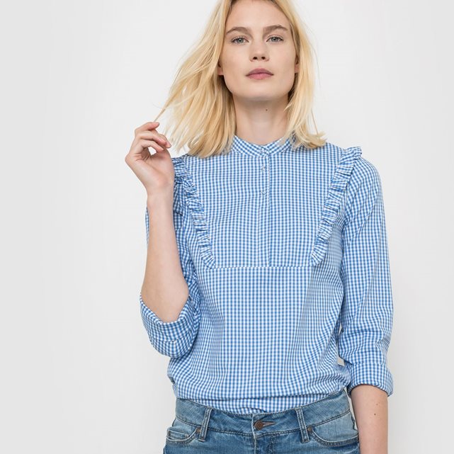Blouse volants vichy mademoiselle-e