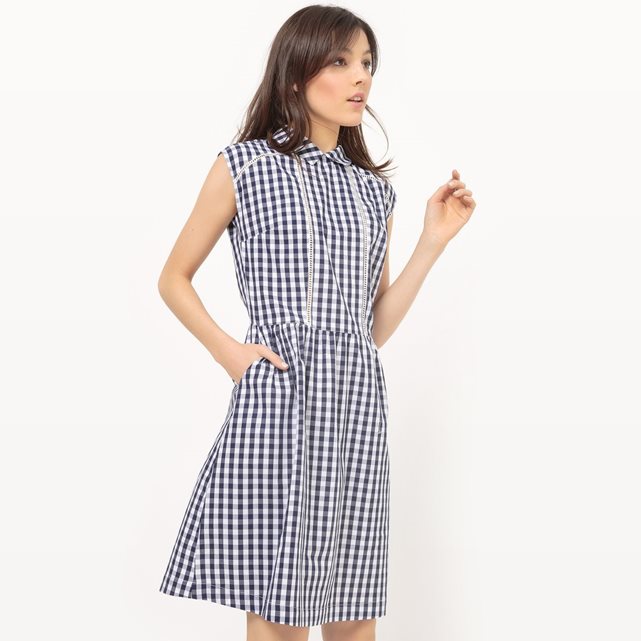 Robe à col, imprimée vichy Mademoiselle-e