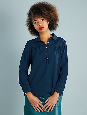 HAUL Kiabi blouse-maille-gaufree-col-claudine-bleu-marine-femme-vf104_1_fr2