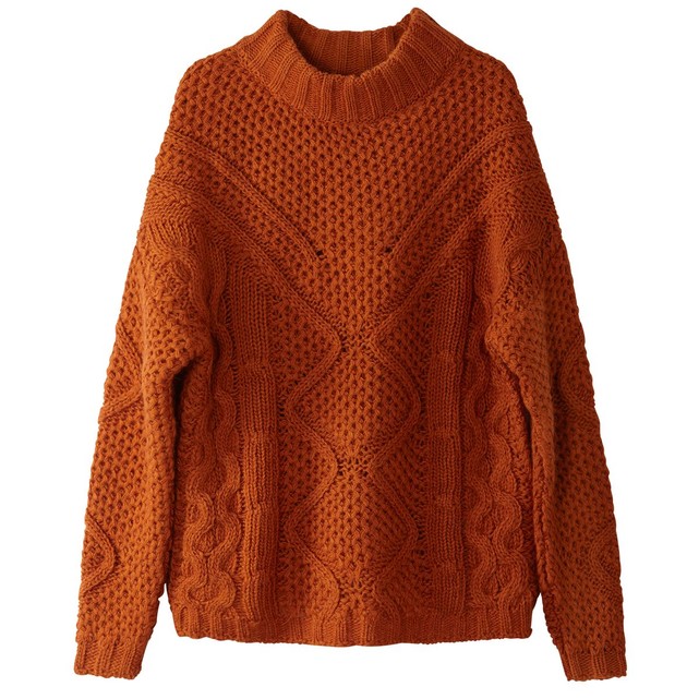 Pull col montant grosse maille