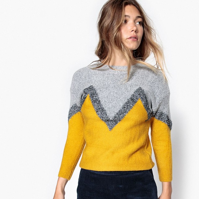 Pull bicolore, fils métalissés MADEMOISELLE R