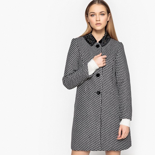 Manteau droit motif géométrique MADEMOISELLE R