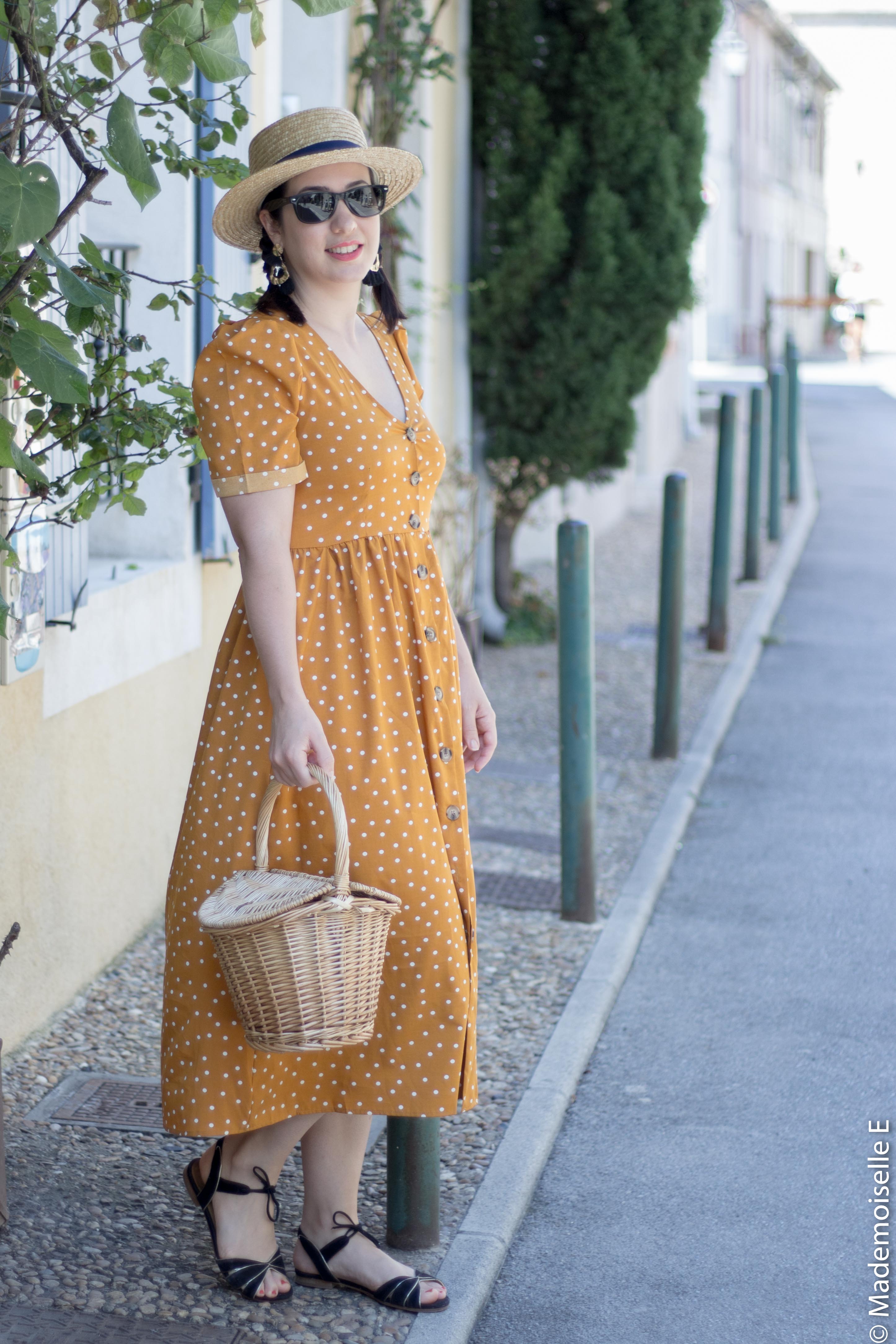 robe pois moutarde tendance été 14 mademoiselle-e