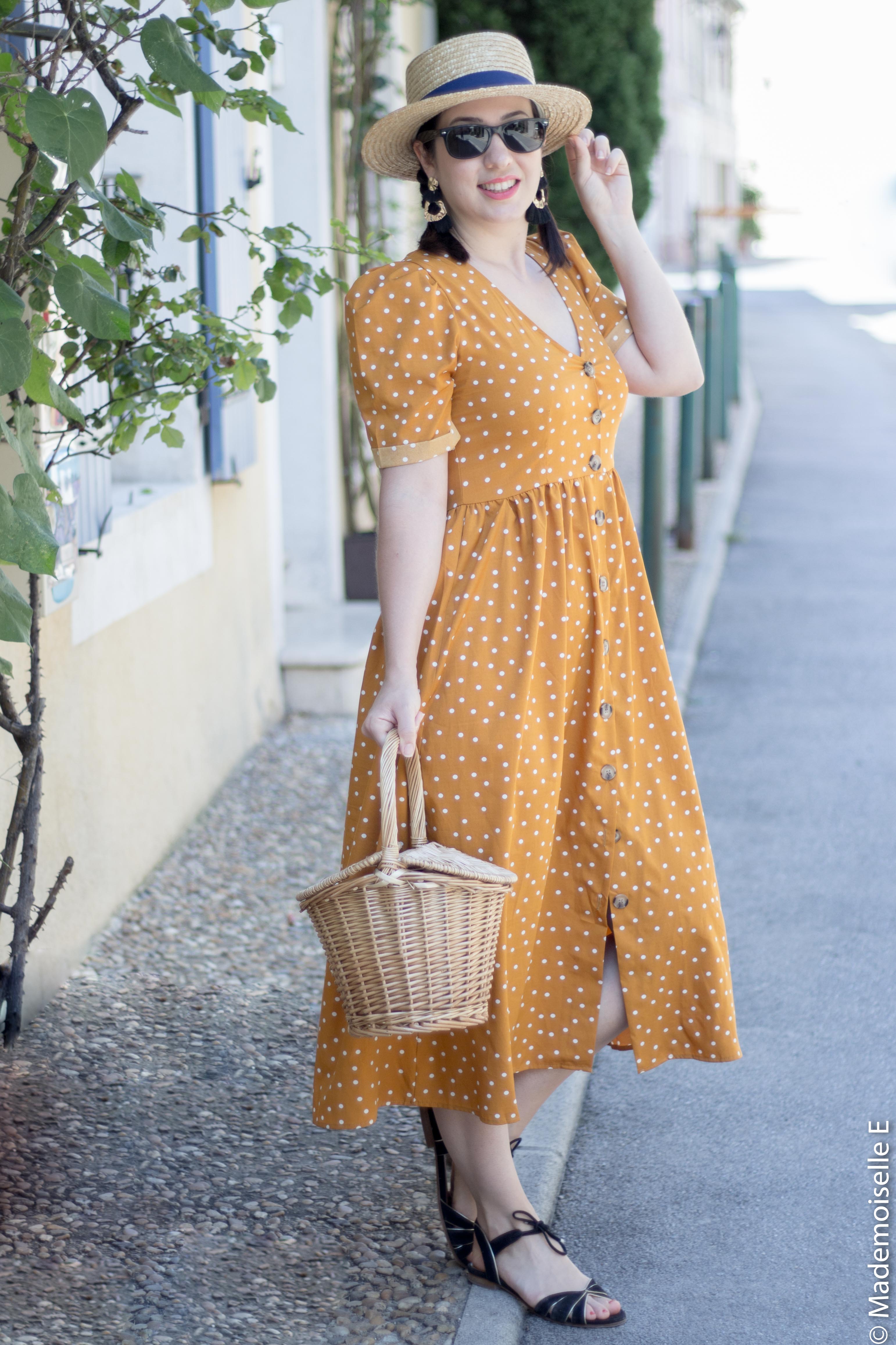 robe pois moutarde tendance été 4 mademoiselle-e