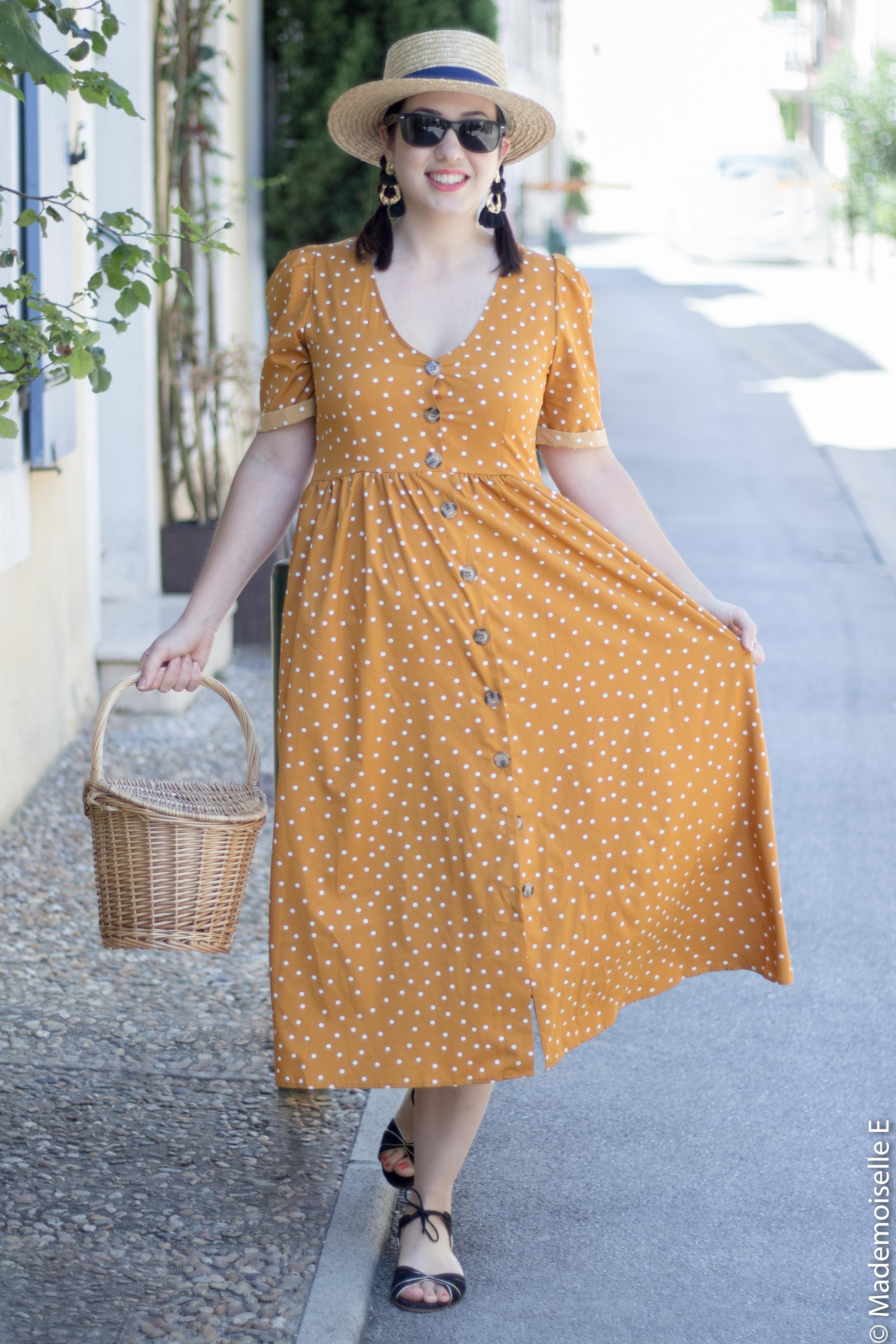 robe pois moutarde tendance été 2 mademoiselle-e