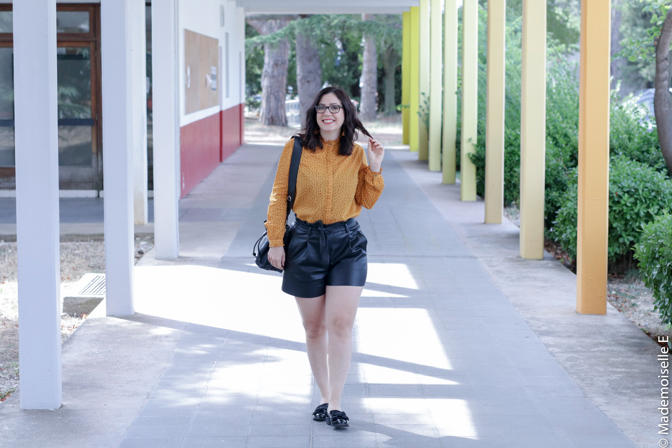 chemise moutarde à pois look rentrée tendance 2018 5 mademoiselle-e